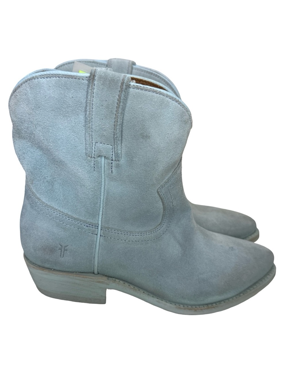 Frye Billy Short Baby Blue Suede Leather Western Boots Size 6